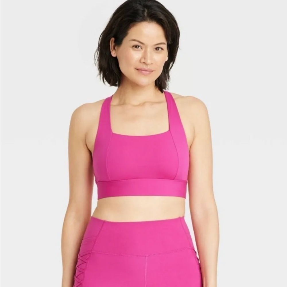 Women's Medium Support Square Neck
Crossback Sports Bra - All in Motion